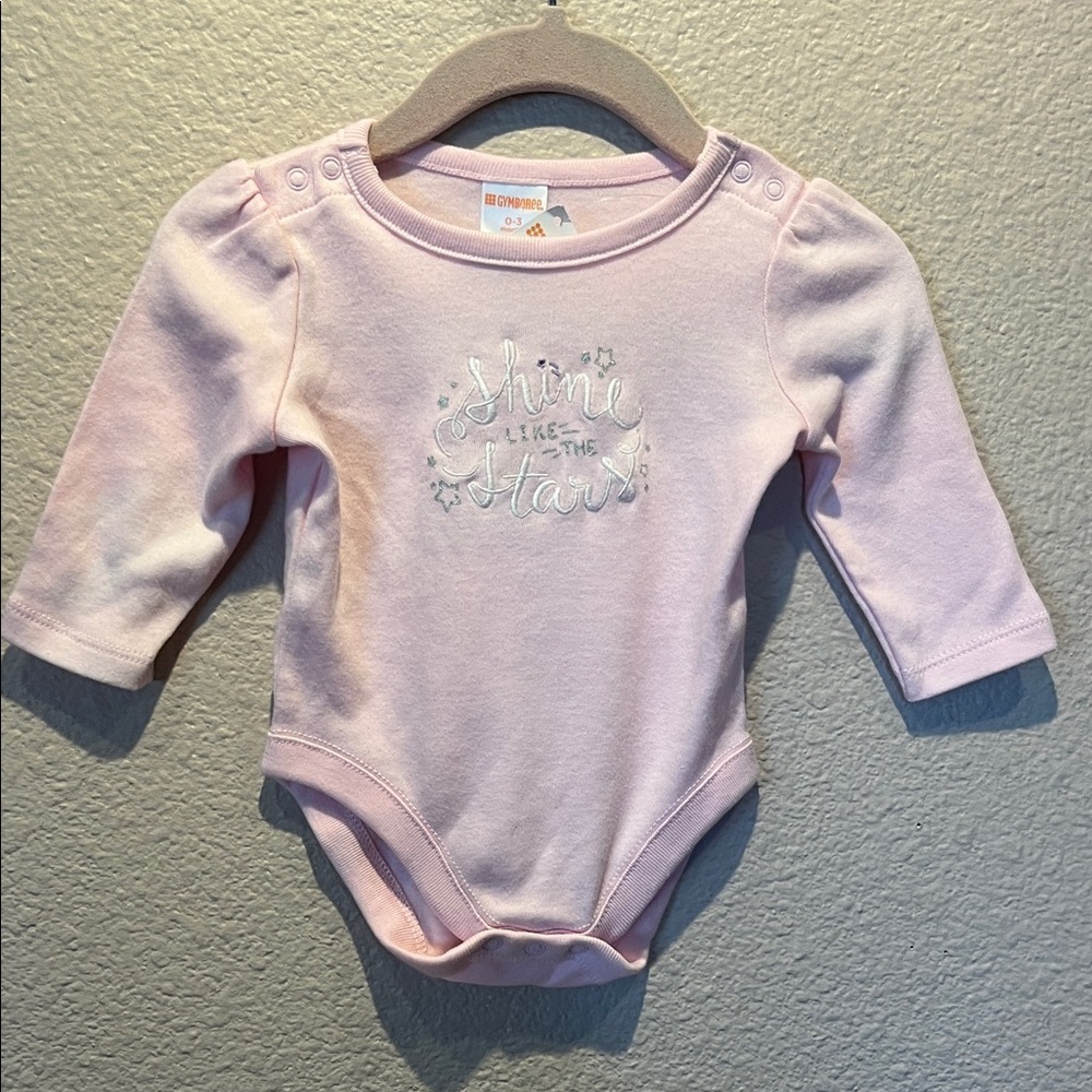 New Gymboree Baby Girls Shine Like The Stars Embroidered Bodysuit 0-3 Months NWT - Picture 2 of 9